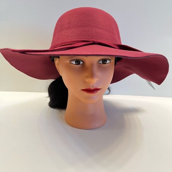 Floppy Hat- Dressy W/ Bow Knot- Cabernet/ Burgundy/ Maroon - NWT - Picture 2 of 8